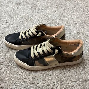 Vintage Havana camo and leather sneakers